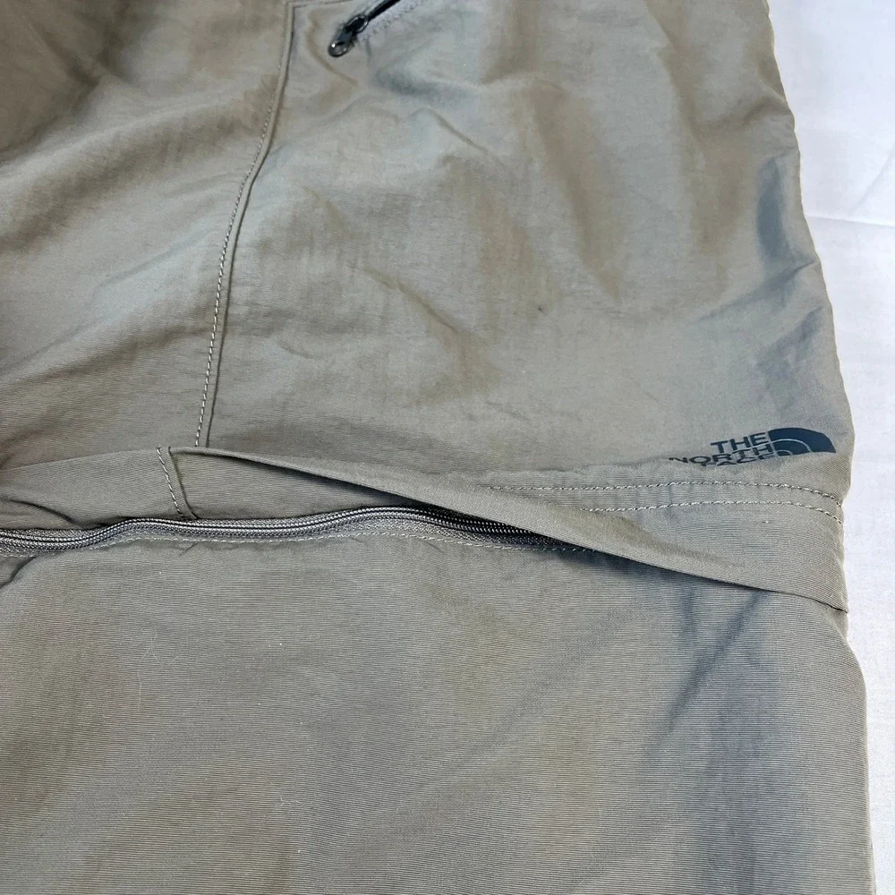 The North Face Convertible Cargo Pants Mens L Olive Green Excellent Zip Off Trek